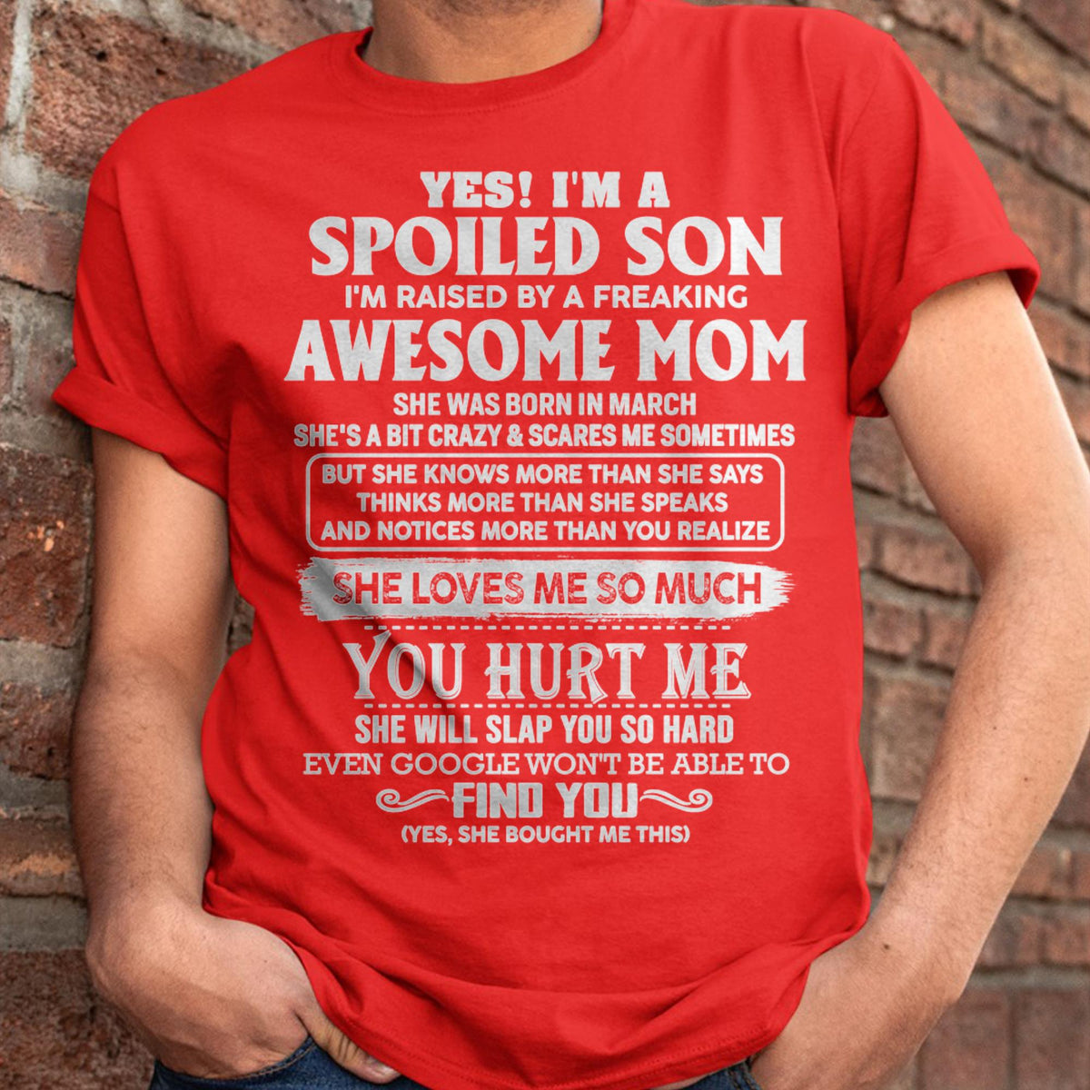 March - Awesome Mom - Perfect Gift For Spoiled Son From Mom - XUAN03 (SKU05-47-03)