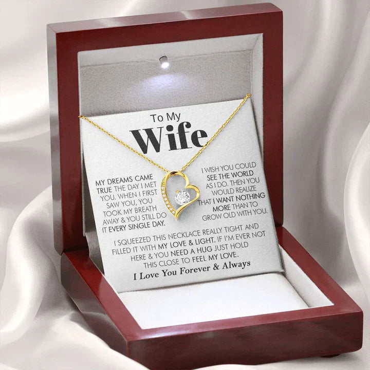 TO MY WIFE - GIFT FROM HUSBAND "My Love and Light" - Forever Love Necklace