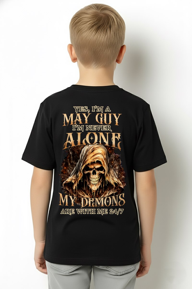MAY - NEVER ALONE MY DEMONS ARE WITH ME T-Shirt For MAN - TRACY05 (SKU2606-159-05)