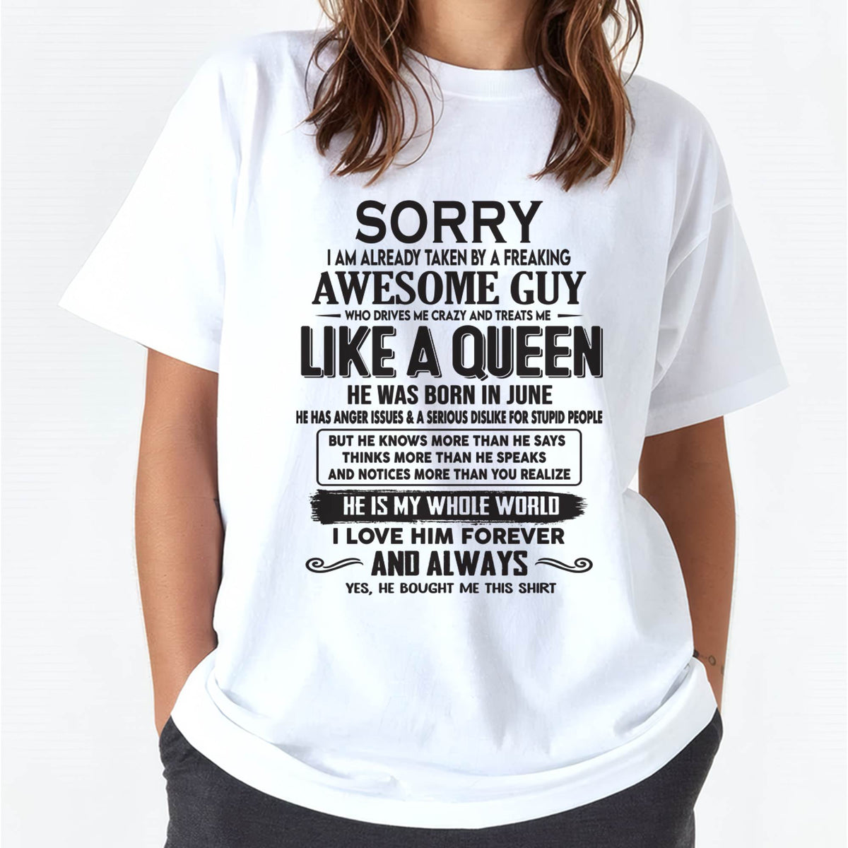 June - Sorry I am already taken by a freaking awesome guy - Gift for Wife From Husband - XUAN06 (SKU08-25-06)