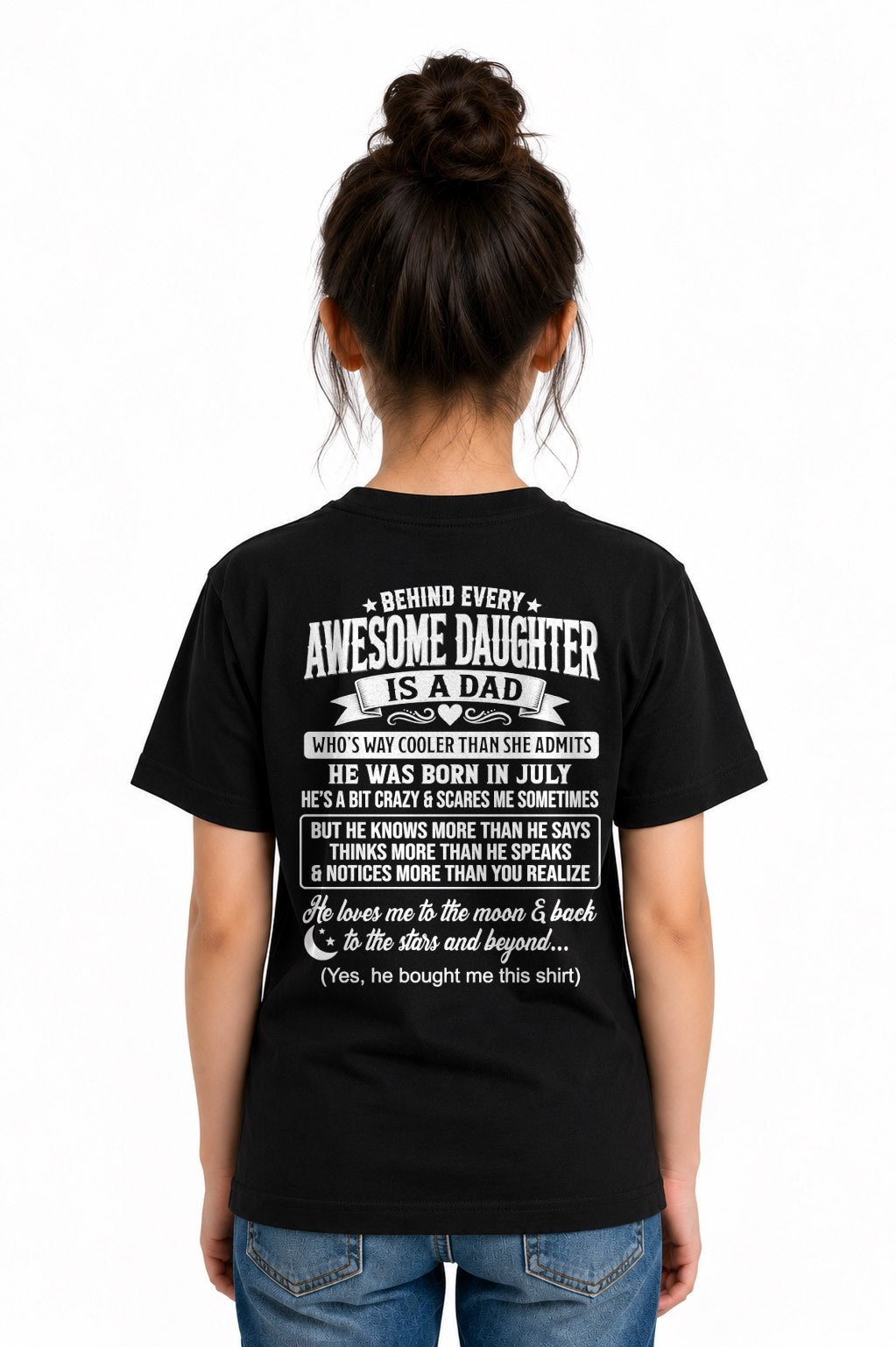 JULY - "DAD COOLER THAN DAUGHTER ADMITS" T-shirt From DAD - TRACY07 (SKU2606-249-07)