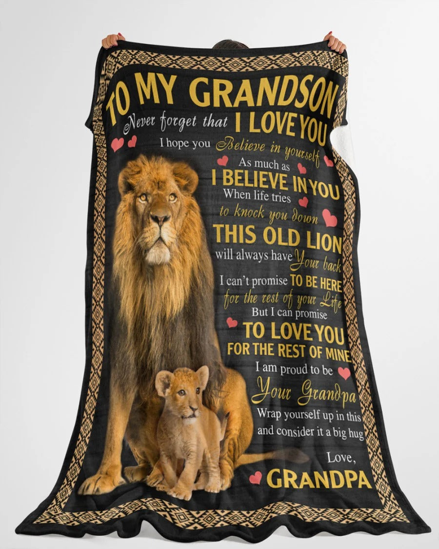 BLANKET FOR GRANDSON – COMFORT & WARMTH GIFT FROM GRANDPA Sherpa Fleece Quilt Blanket tracy00 (SKUB09-113)