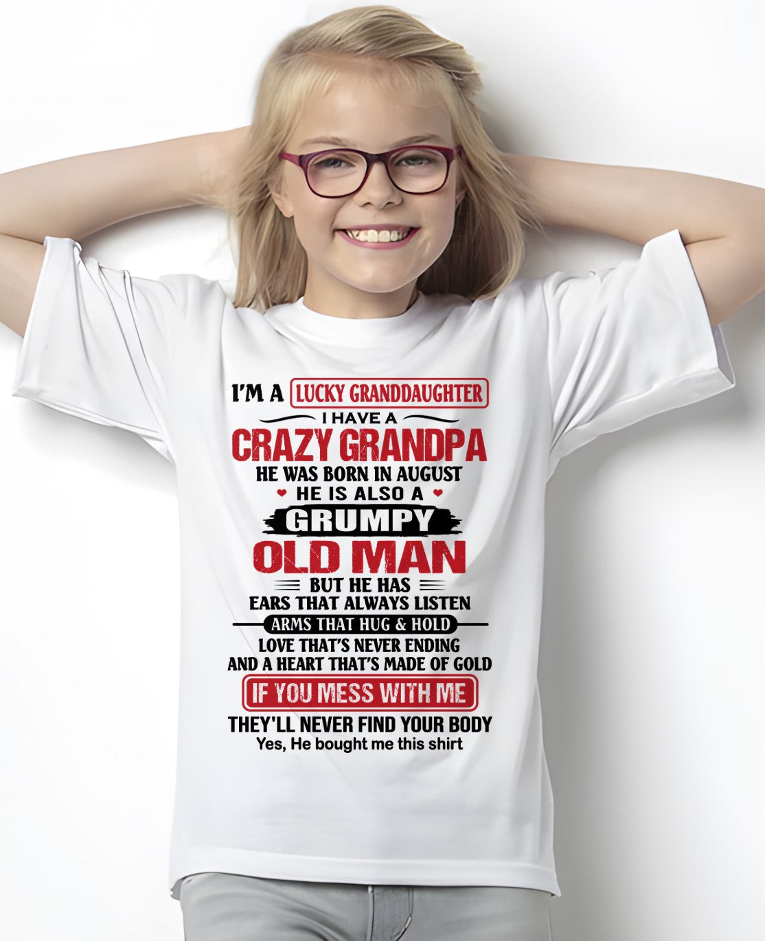 AUGUST - LUCKY GRANDDAUGHTER HAVE A GRANDPA From GRANDPA - TRACY08 (SKU2607-04-08)