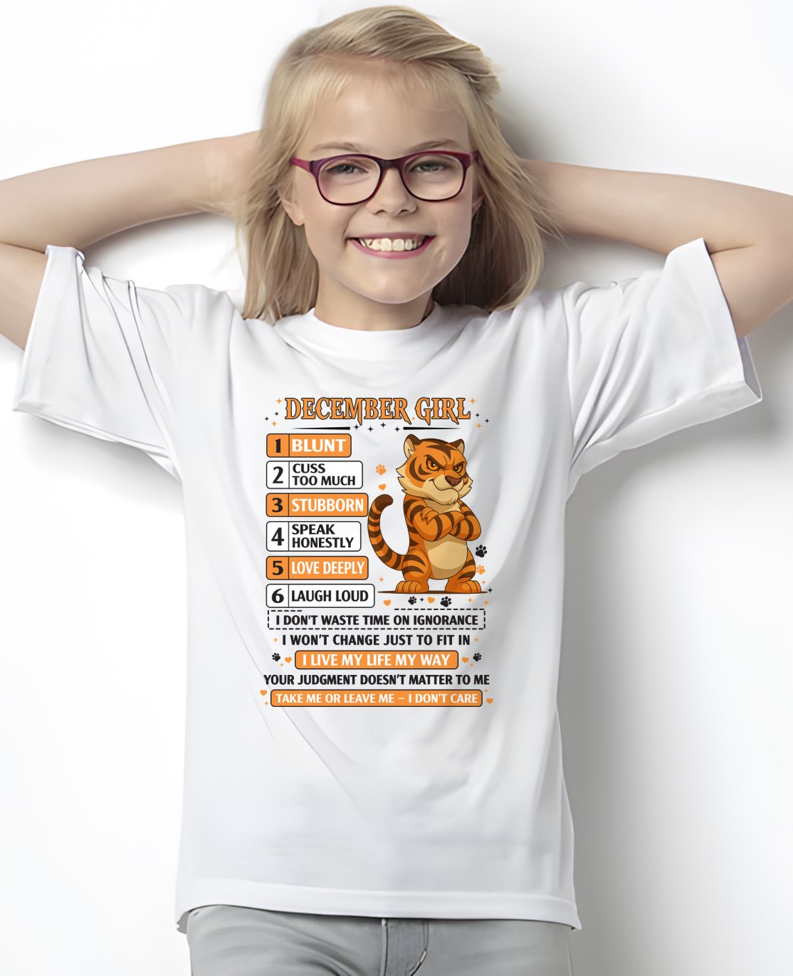 DECEMBER - Characteristics of December Girls T-Shirt FOR WOMAN - TRACY12 (SKU2602-219-12)