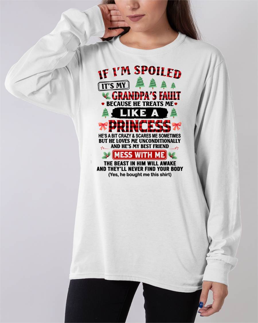 SPOILED GRANDDAUGHTER - PERFECT CHRISTMAS GIFT FOR GRANDDAUGHTER - GIFT FROM GRANDPA - tracy00 (SKU10-180-00)