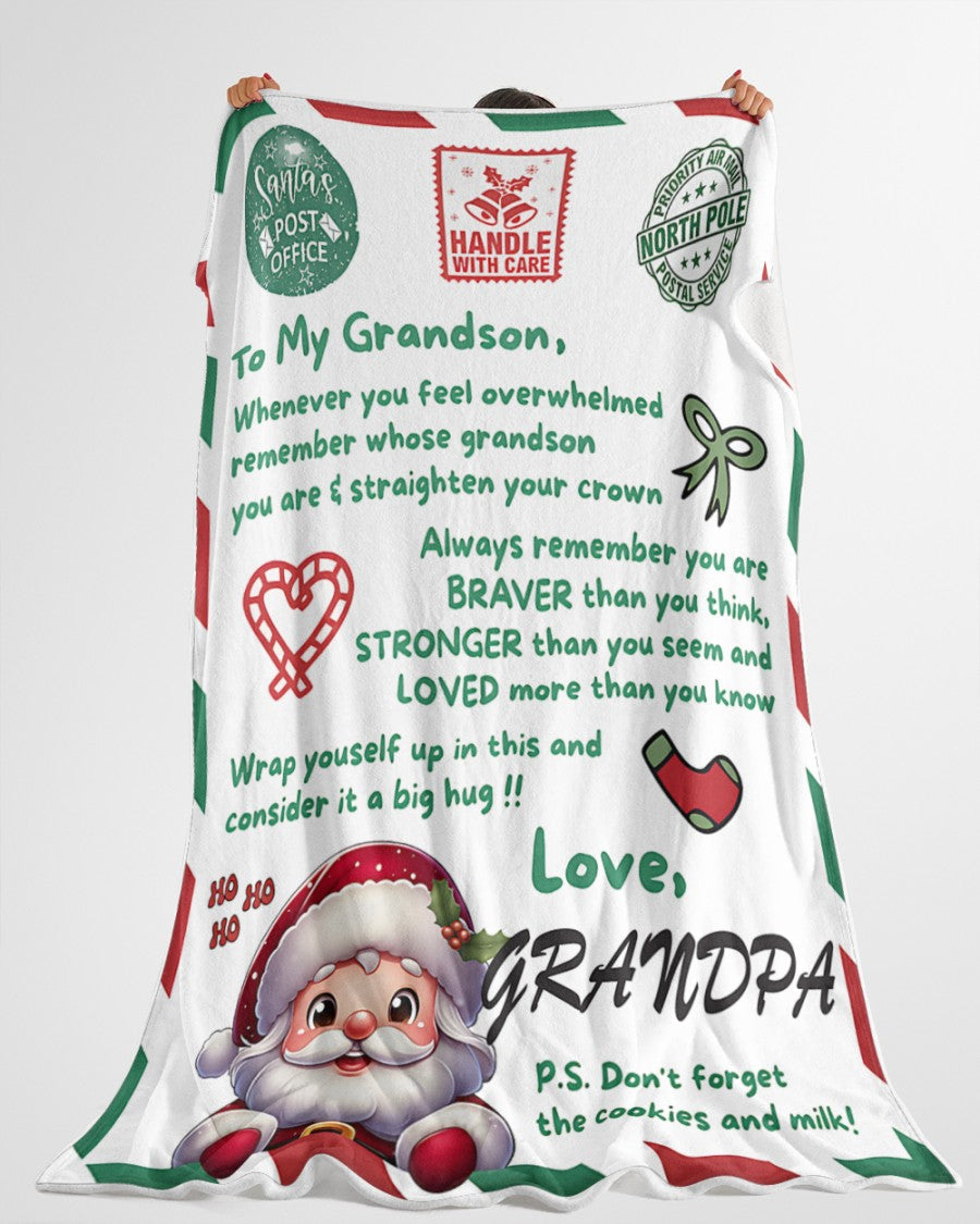 BLANKET FOR GRANDSON – COMFORT & WARMTH GIFT FROM GRANDPA Sherpa Fleece Quilt Blanket tracy00 (SKUB10-182)
