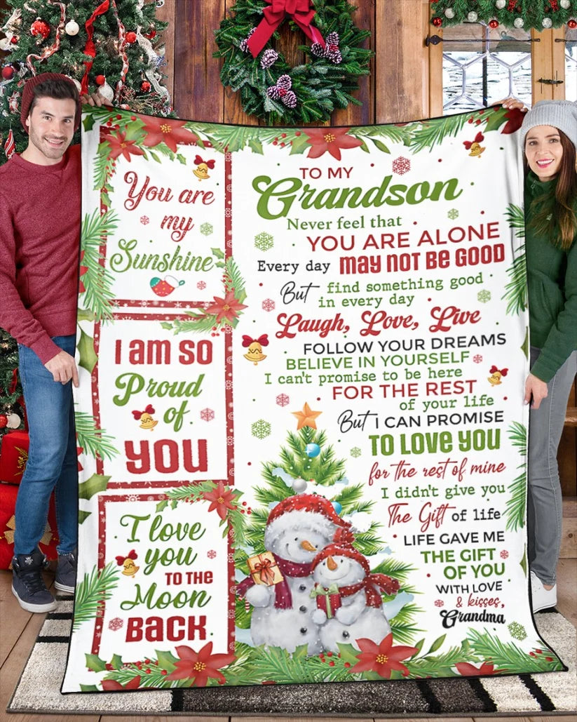 Perfect Gift FOR GRANDSON – COMFORT & WARMTH CHRISTMAS GIFT FROM GRANDMA Blanket TRACY00 (SKUB10-183)