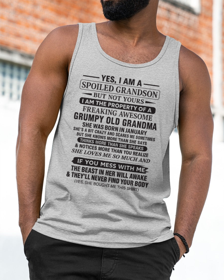 Yes I’m A Stubborn Grandson T-Shirt – Birthday Gift From February Grandma / Woman - tracy02 (SKU10-171-02)