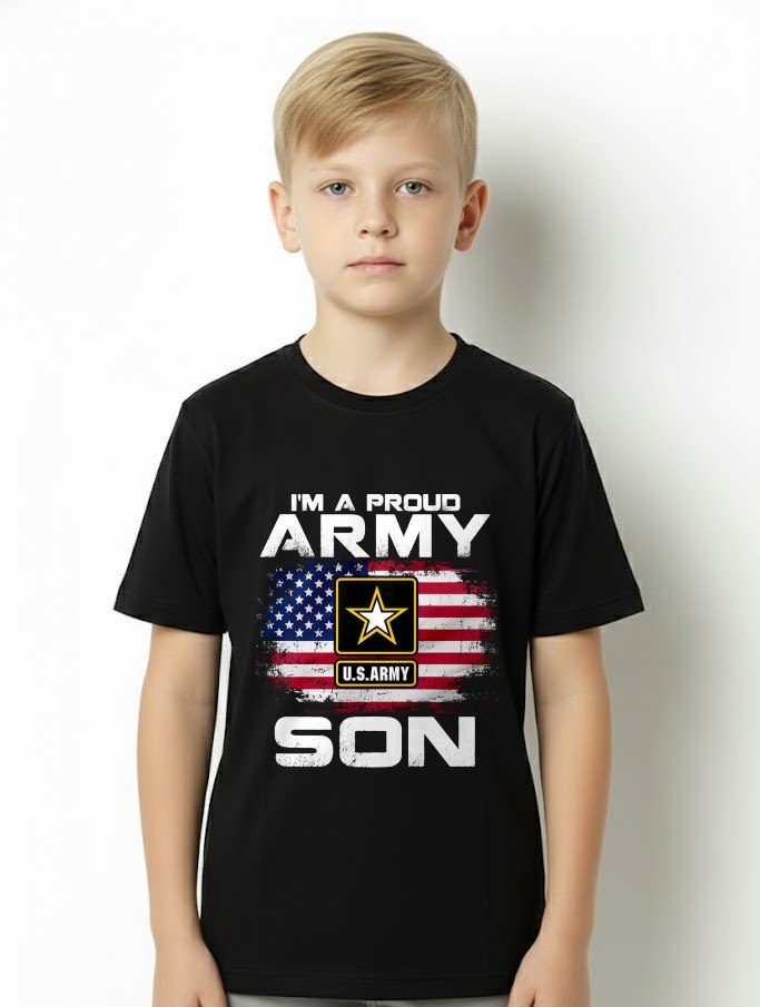 I'm A Proud Army Son With American Flag Veteran Gift Long Sleeve T-Shirt For MAN - TRACY00 (SKU-TRAN-120501)
