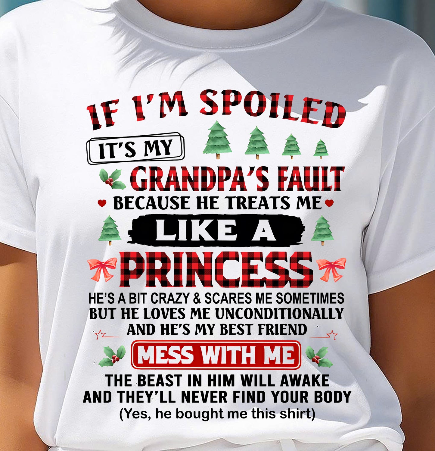 SPOILED GRANDDAUGHTER - PERFECT CHRISTMAS GIFT FOR GRANDDAUGHTER - GIFT FROM GRANDPA - tracy00 (SKU10-180-00)