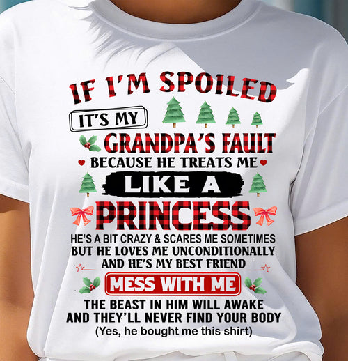 SPOILED GRANDDAUGHTER - PERFECT CHRISTMAS GIFT FOR GRANDDAUGHTER - GIFT FROM GRANDPA - tracy00 (SKU10-180-00)