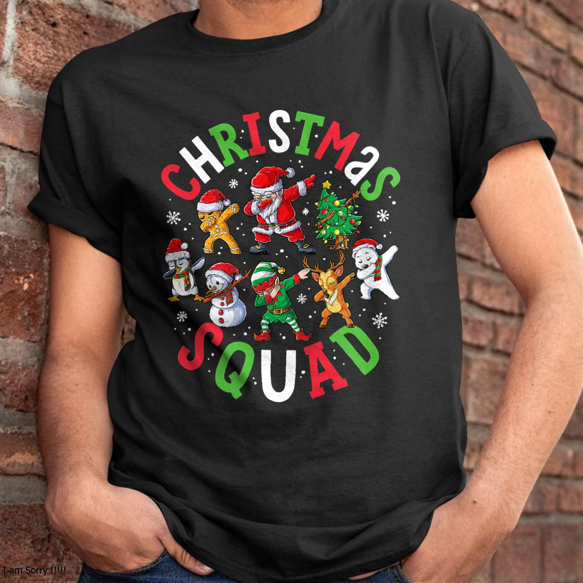 Christmas Squad Santa Dabbing Elf Family Matching Pajamas T-Shirt - Christmas Unisex T-Shirt/Hoodie/Sweatshirt - HNDS00 (SKU2606-92)