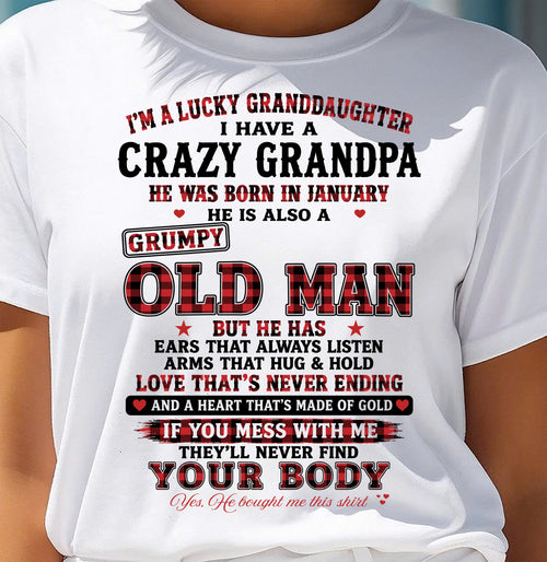 JANUARY - LUCKY GRANDDAUGHTER HAVE A GRANDPA From GRANDPA - TRACY01 (SKU2609-30-01)