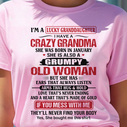 JANUARY - LUCKY GRANDDAUGHTER HAVE A GRANDMA From GRANDMA - TRACY01 (SKU2609-25-01)