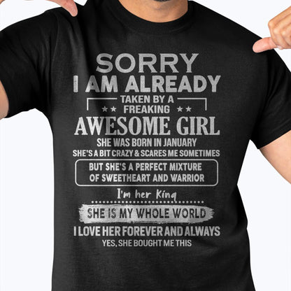 January - Awesome Girl - Perfect Gift For Your Boyfriend, Husband From Wife - tracy01 (SKU04-86MT-01)
