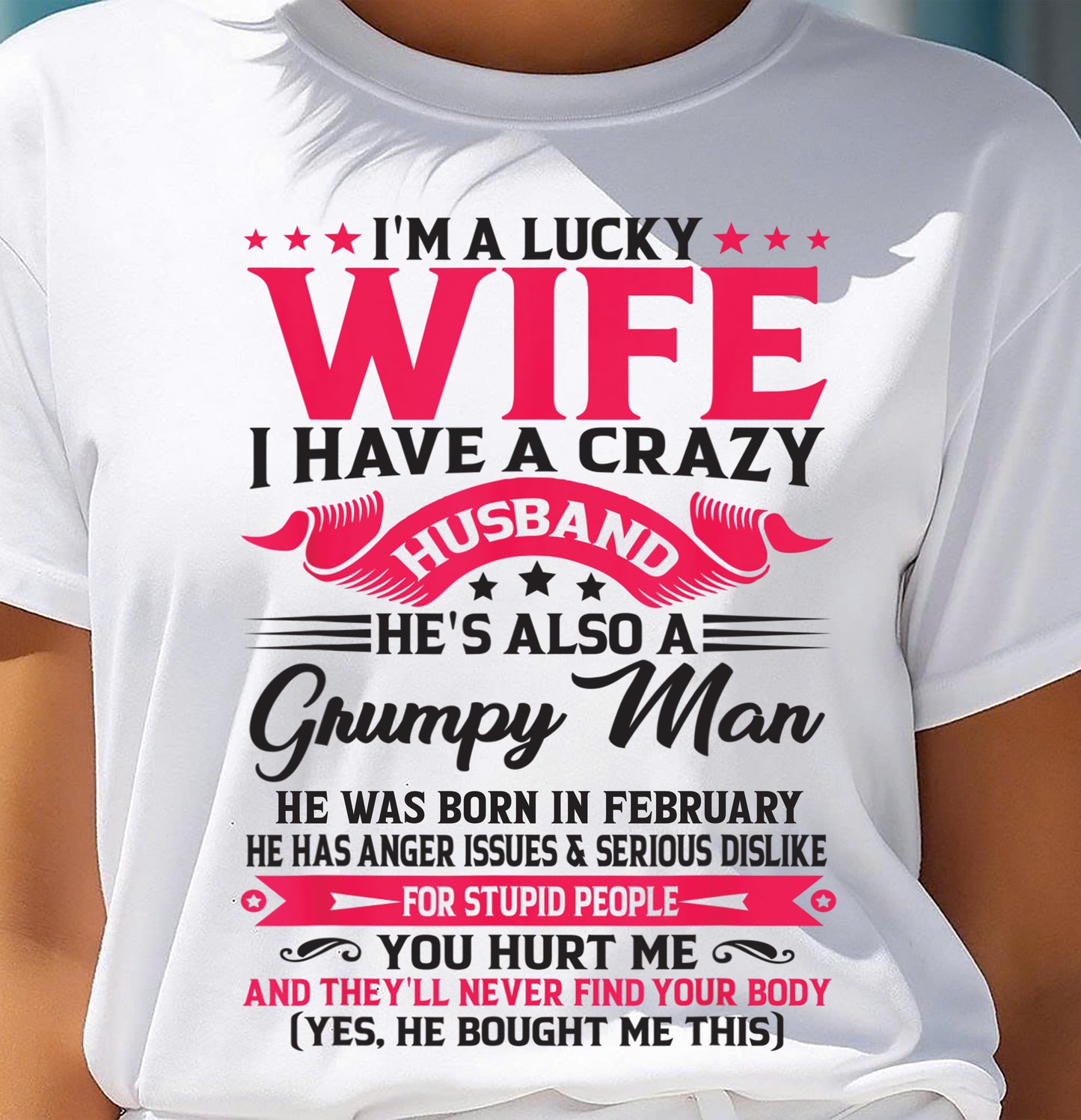 FEBRUARY - TO MY WIFE - I'M A LUCKY WIFE - GIFT FROM HUSBAND - tracy02 (SKU10-136-02)