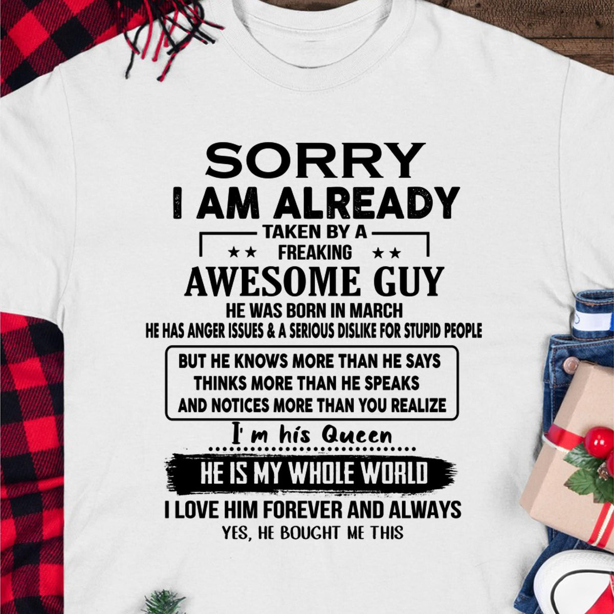 March - Awesome Guy - Perfect gift for girlfriend or wife From Husband - XUAN03 (SKUT08-11-03)