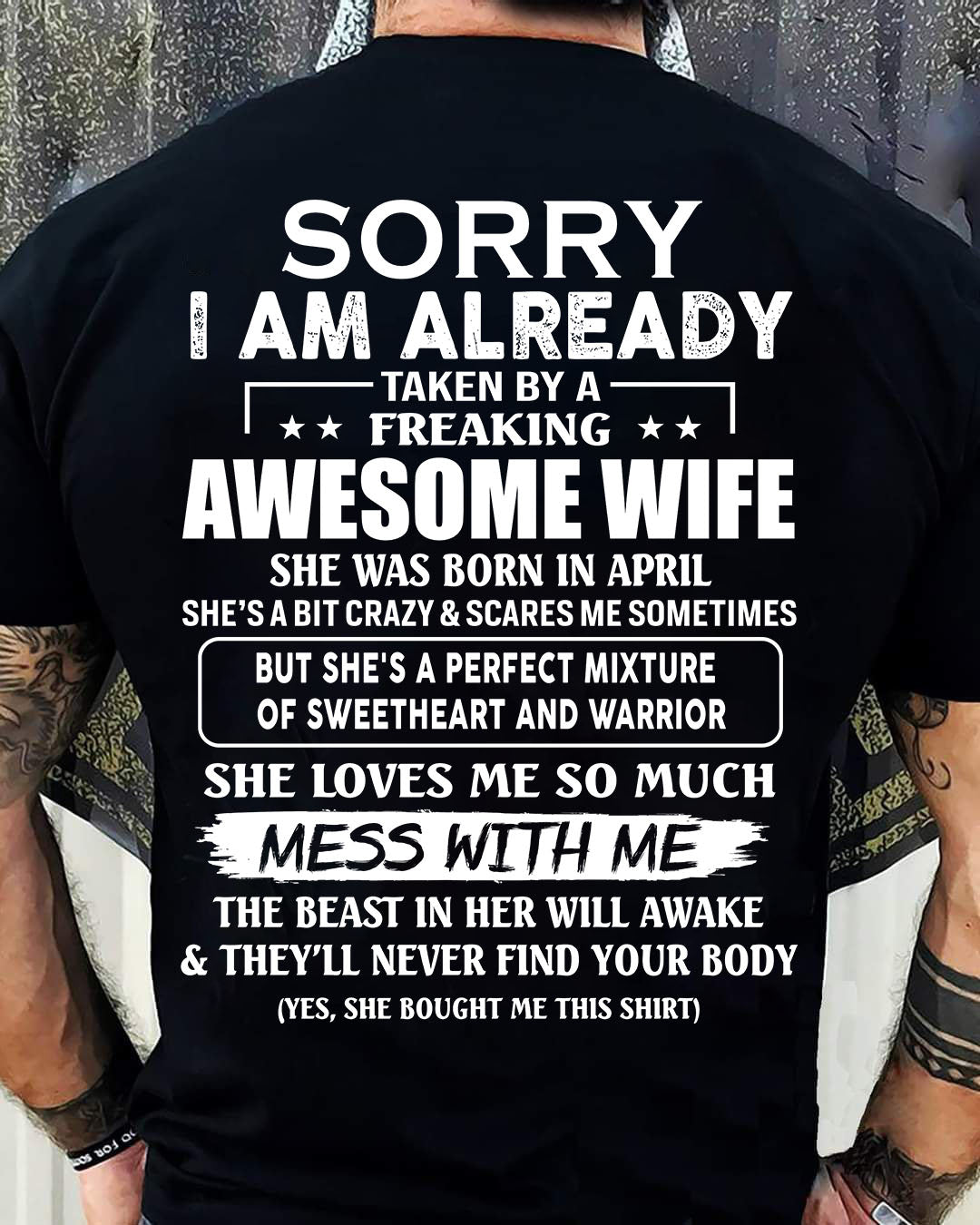 Wife Aril - Perfect gift for husband From Wife - tracy04 (SKU68-86-04)