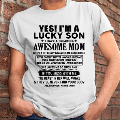 I am Lucky Son - Gift For Son From Mom - tracy00 - (SKU-T1206LMS-00)
