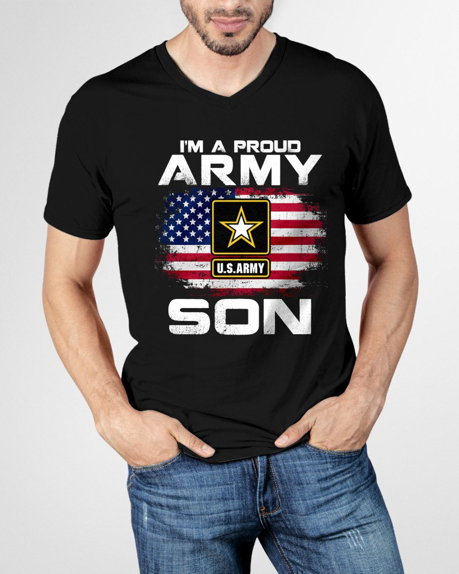 I'm A Proud Army Son With American Flag Veteran Gift Long Sleeve T-Shirt For MAN - TRACY00 (SKU-TRAN-120501)