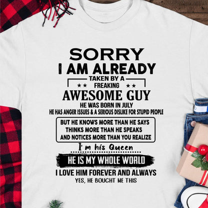 July - Awesome Guy - Perfect gift for your girlfriend or wife From Husband - XUAN07 (SKUT08-11-07)