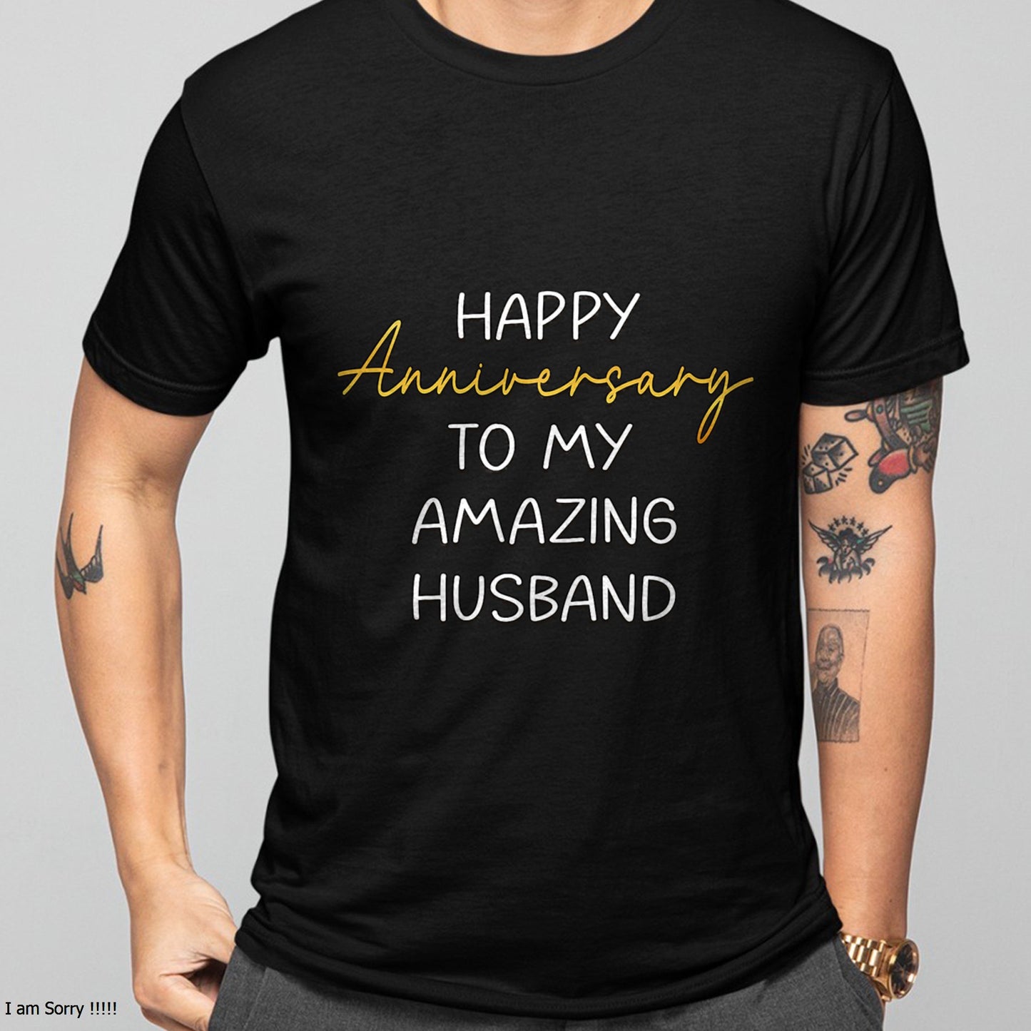 Happy Anniversary to My Amazing Husband Idea for Couples T-Shirt From WIFE - TRACY00 (SKU-TRAN-1305012)