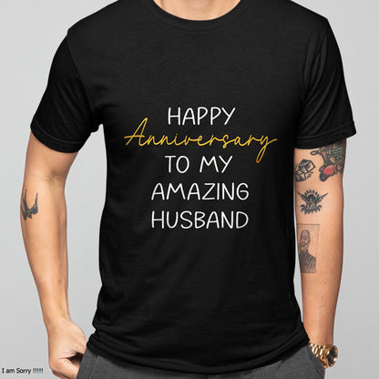 Happy Anniversary to My Amazing Husband Idea for Couples T-Shirt From WIFE - TRACY00 (SKU-TRAN-1305012)