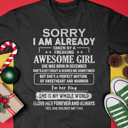 December - Awesome Girl - Perfect Gift For Your Boyfriend, Husband From Wife - tracy12 (SKU04-86MT-12)