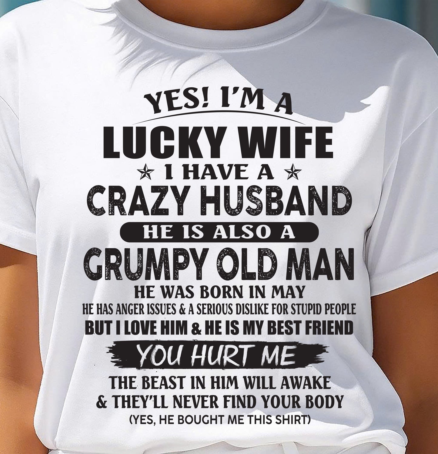 MAY - TO MY WIFE - I'M A LUCKY WIFE - GIFT FROM HUSBAND - tracy05 (SKU11-30-05)