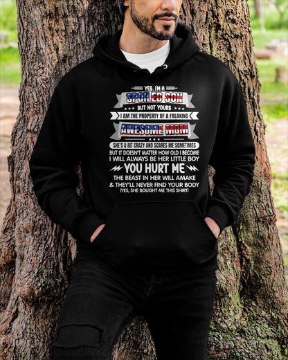 Im A Spoiled Son But Not Yours Freaking Awesome Mom USA Flag T-Shirt From MOM - TRACY00 (SKU-TRAN-120512)