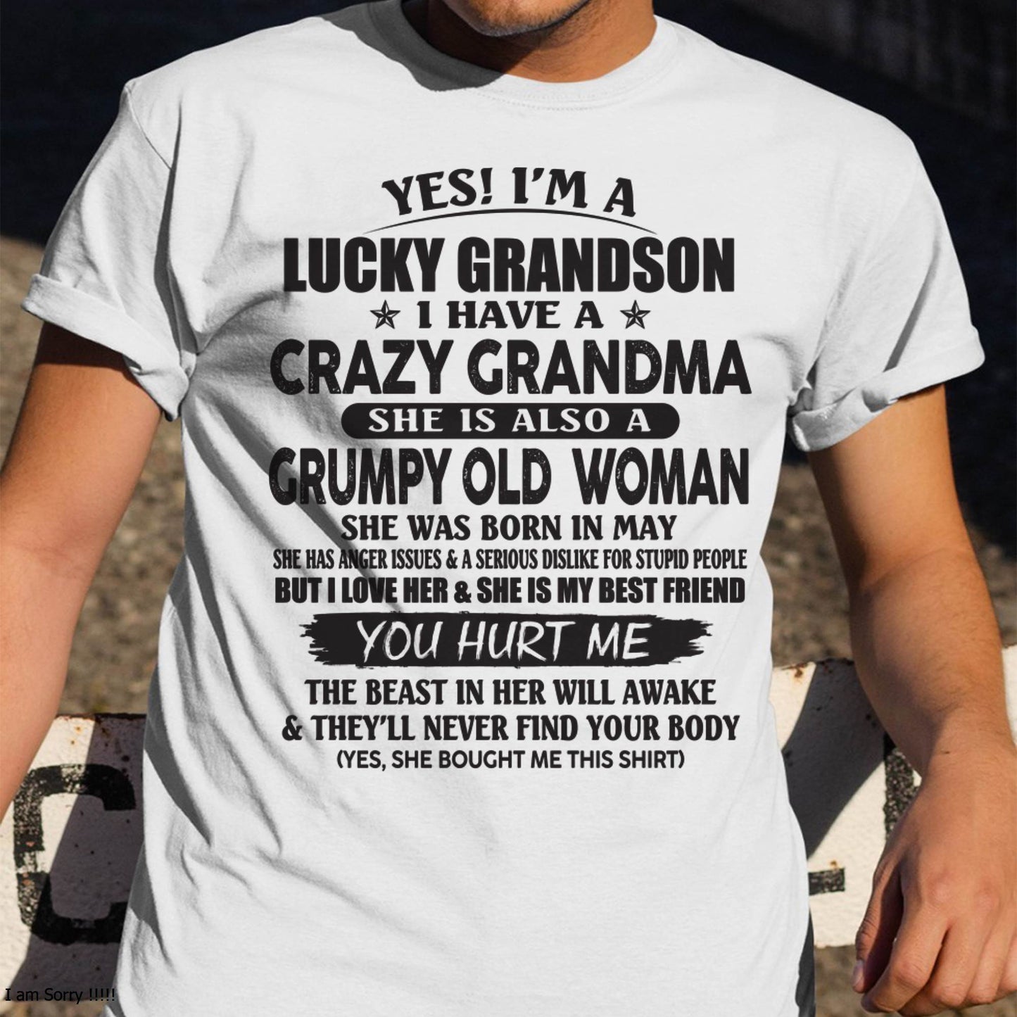MAY - LUCKY GRANDSON OF CRAZY GRANDMA -  FROM GRANDMA - tracy05 (SKU10-173-05)