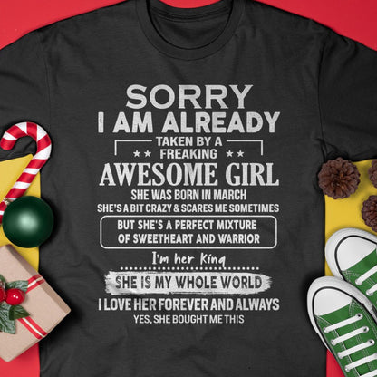 March - Awesome Girl - Perfect Gift For Boyfriend, Husband From Wife - tracy03 (SKU04-86MT-03)