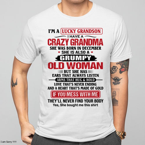 DECEMBER - LUCKY GRANDSON HAVE A GRANDMA From GRANDMA - TRACY12 (SKU2606-361-12)