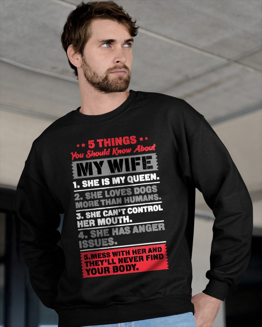 5 Things You Should Know About My Wife Husband Giftidea T-Shirt From WIFE - TRACY00 (SKU-TRAN-130506)