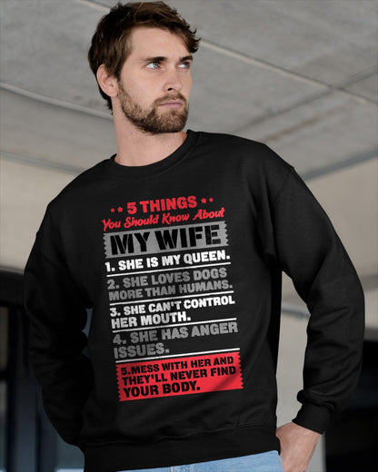 5 Things You Should Know About My Wife Husband Giftidea T-Shirt From WIFE - TRACY00 (SKU-TRAN-130506)