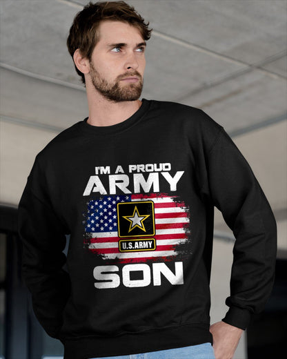 I'm A Proud Army Son With American Flag Veteran Gift Long Sleeve T-Shirt For MAN - TRACY00 (SKU-TRAN-120501)