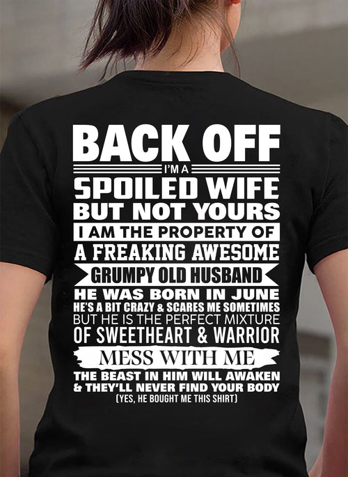 JUNE - BACK OFF! I'M A SPOILED WIFE - GIFT FROM HUSBAND - tracy06 (SKU2604-322-06)