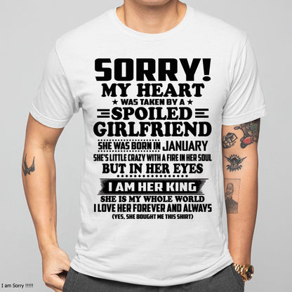 JANUARY - I AM GIRLFRIEND KING T-Shirt From Wife - TRACY01 (SKU2605-323-01)