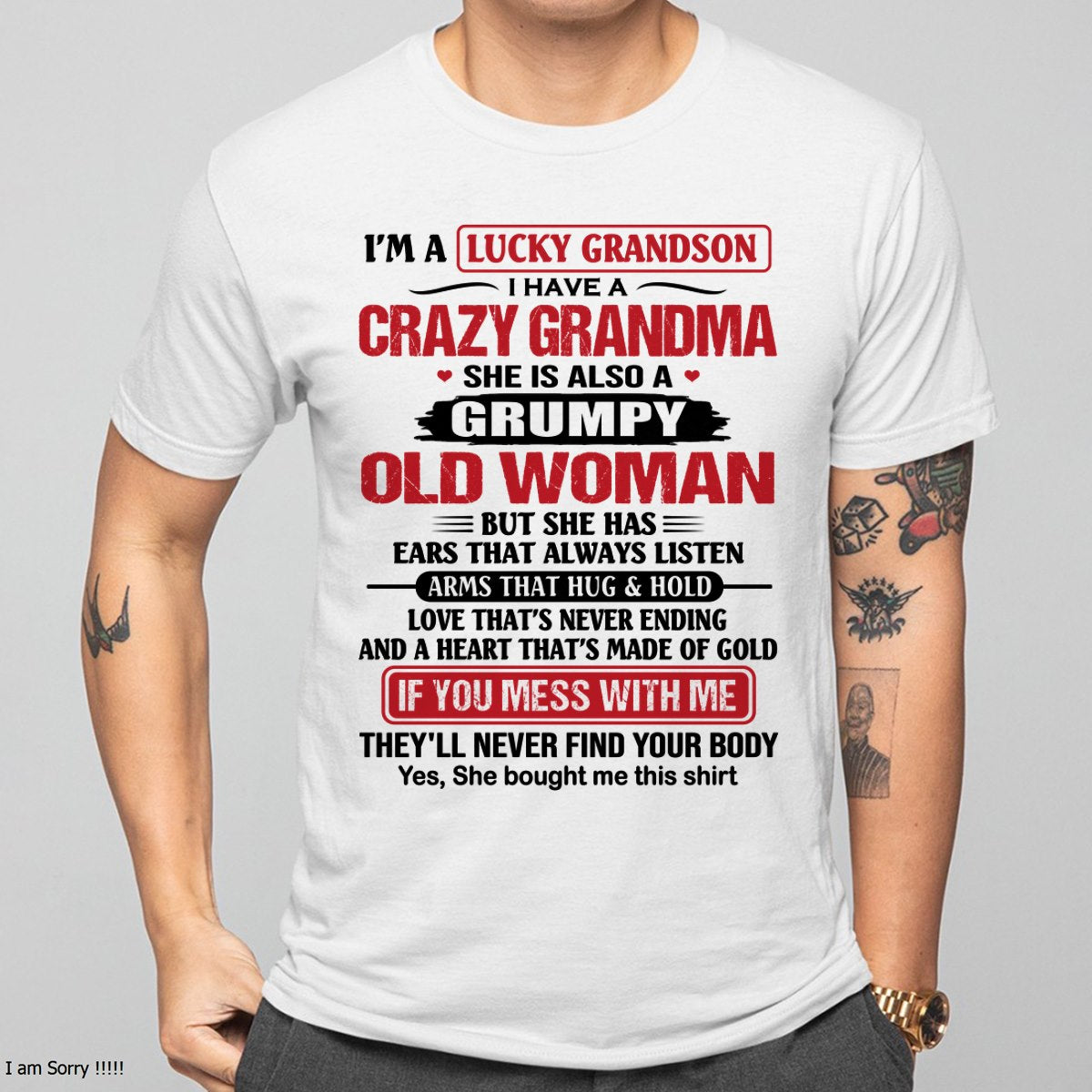 LUCKY GRANDSON HAVE A GRANDMA From GRANDMA - TRACY00 (SKU2606-361-00)