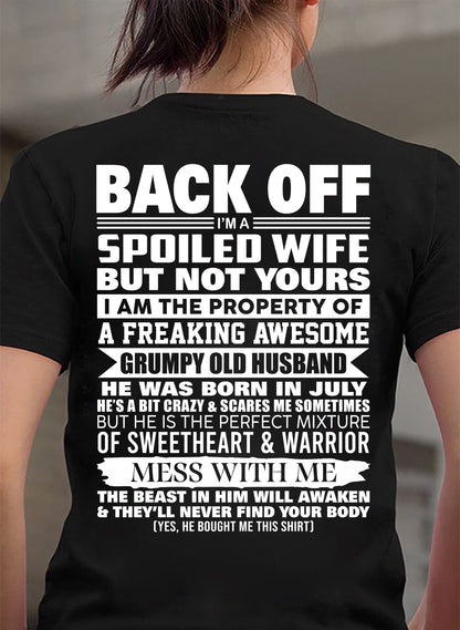 JULY - BACK OFF! I'M A SPOILED WIFE - GIFT FROM HUSBAND - tracy07 (SKU2604-322-07)