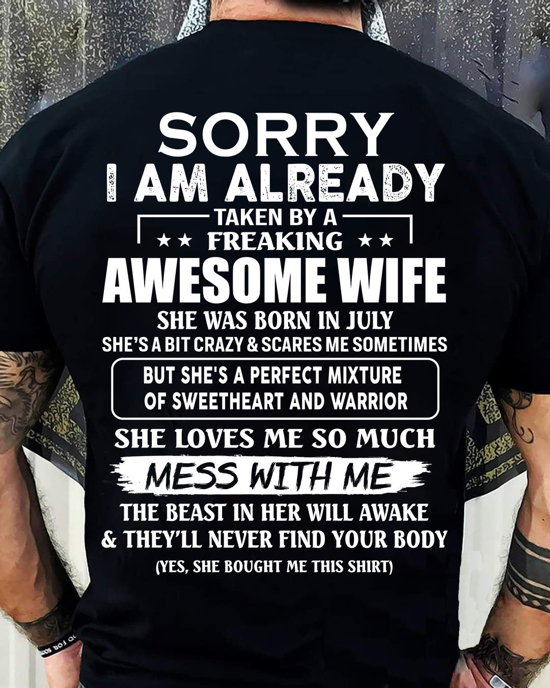Wife July - Perfect gift for husband From Wife - tracy07 (SKU68-86-07)