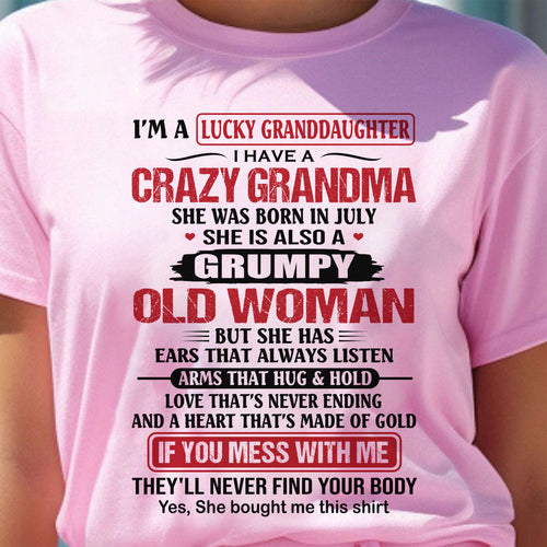 JULY - LUCKY GRANDDAUGHTER HAVE A GRANDMA From GRANDMA - TRACY07 (SKU2609-25-07)