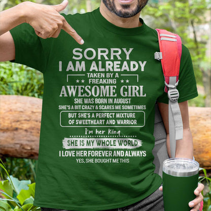 August - Awesome Girl - Perfect Gift For Your Boyfriend, Husband From Wife - tracy08 (SKU04-86MT-08)