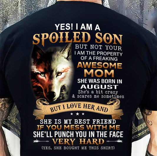 August - Lucky Son of Awesome Mom - Perfect Gift for Son From Mom - XUAN08 (SKU10-128-08)