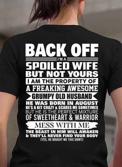 AUGUST - BACK OFF! I'M A SPOILED WIFE - GIFT FROM HUSBAND - tracy08 (SKU2604-322-08)
