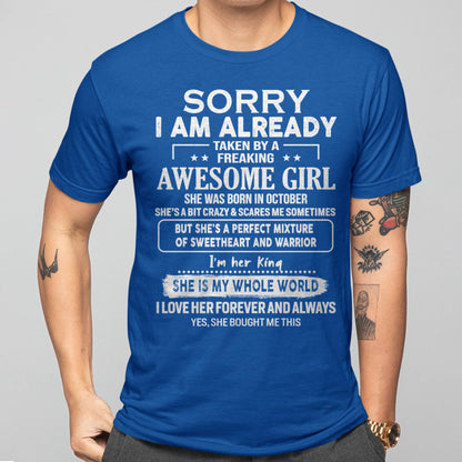 October - Awesome Girl - Perfect Gift For Your Boyfriend, Husband From Wife - tracy10 (SKU04-86MT-10)