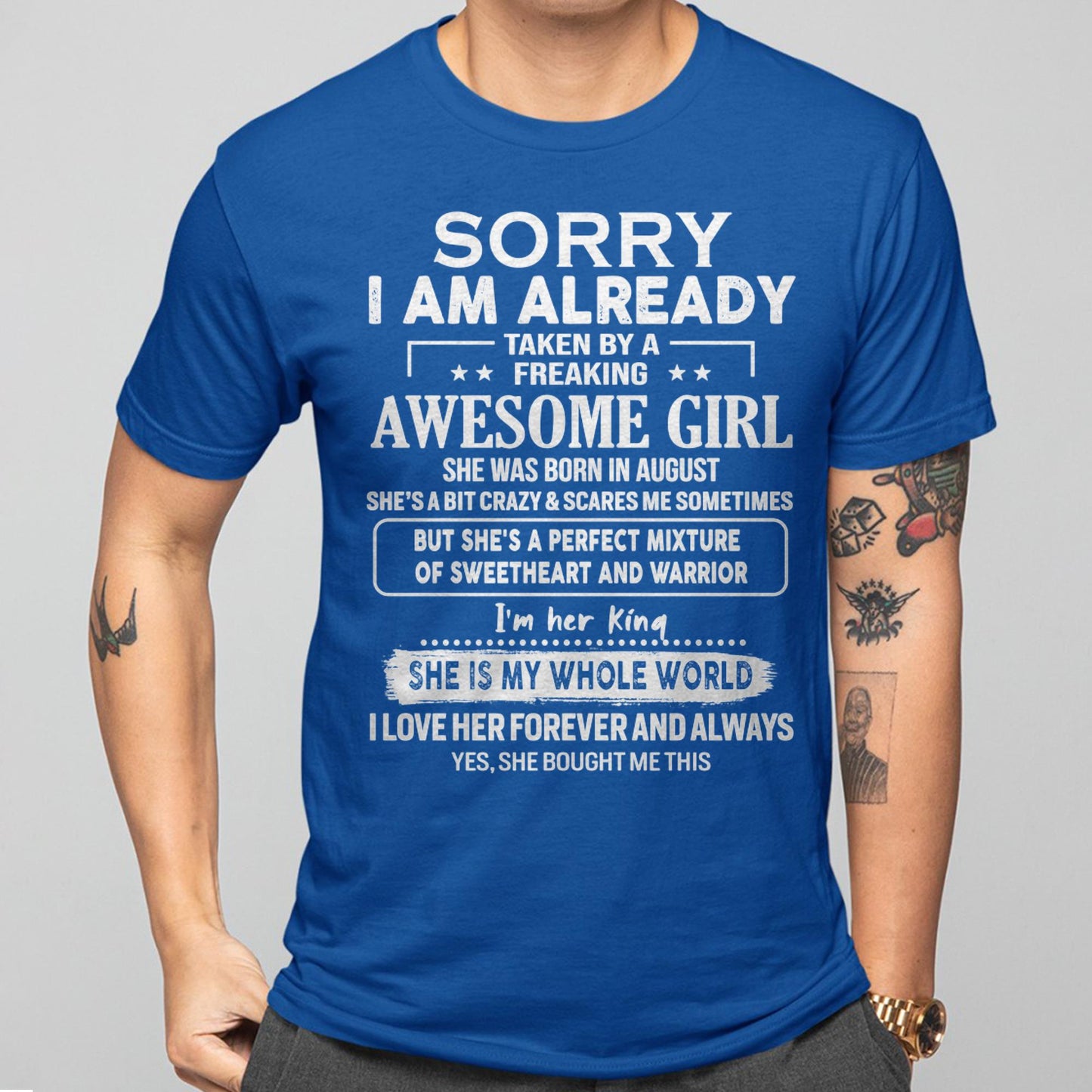 August - Awesome Girl - Perfect Gift For Your Boyfriend, Husband From Wife - tracy08 (SKU04-86MT-08)