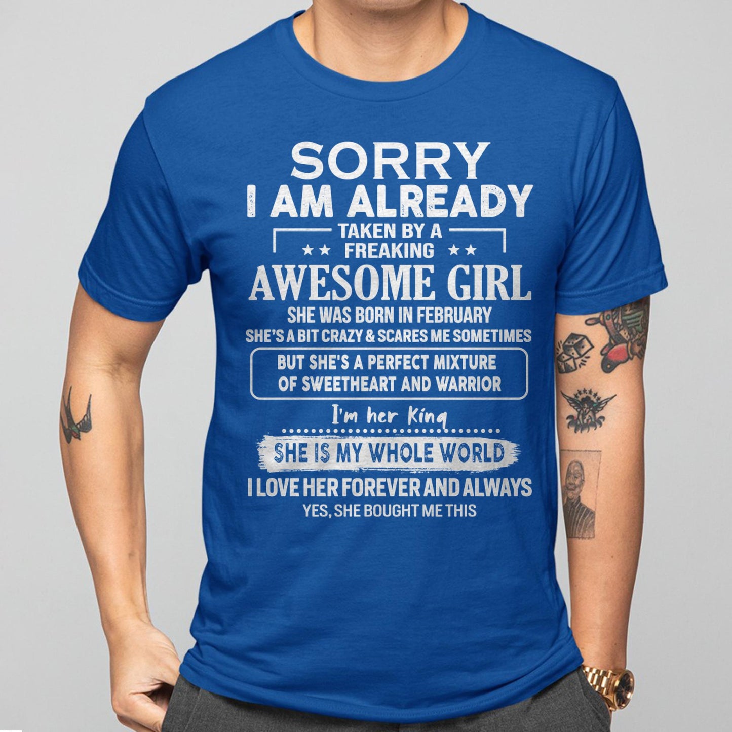 February - Awesome Girl - Perfect Gift For Your Boyfriend, Husband From Wife - tracy02 (SKU04-86-02)