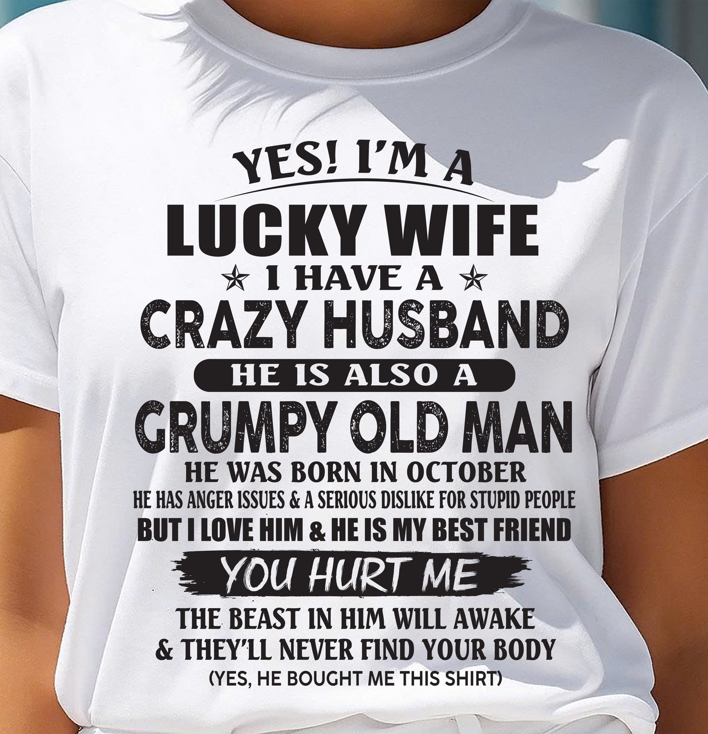 OCTOBER - TO MY WIFE - I'M A LUCKY WIFE - GIFT FROM HUSBAND - tracy10 (SKU11-30-10)