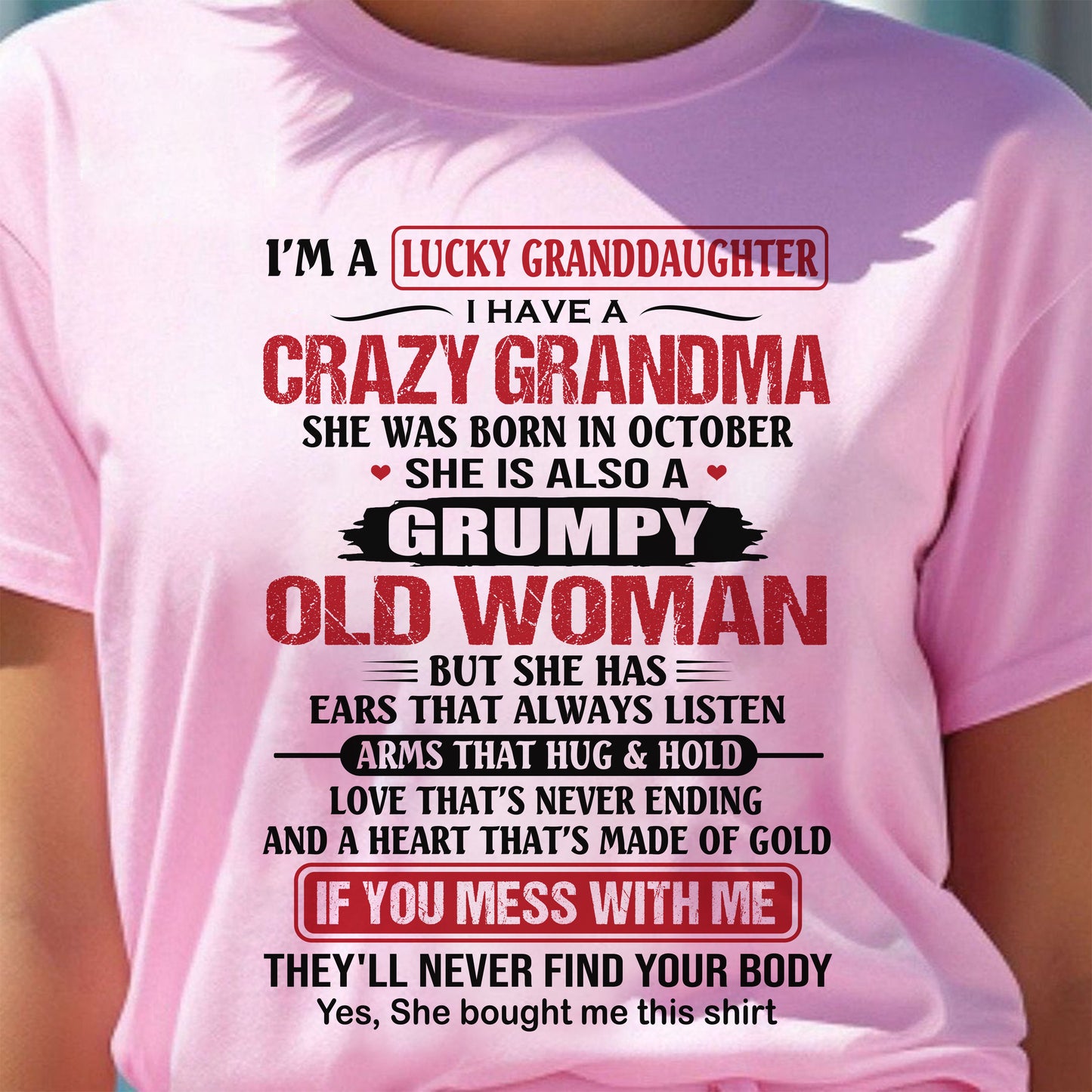 OCTOBER - LUCKY GRANDDAUGHTER HAVE A GRANDMA From GRANDMA - TRACY10 (SKU2609-25-10)